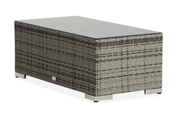 Bahamas Loungbord och Soffbord Utomhus 113 cm Konstrotting Glas - Grå - Products - Utemöbler & utemiljö - Utebord & trädgårdsbord - Loungebord & soffbord utomhus