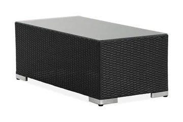 Bahamas Loungbord och Soffbord Utomhus 113 cm Konstrotting Glas - Svart - Products - Utemöbler & utemiljö - Utebord & trädgårdsbord - Loungebord & soffbord utomhus