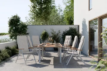 Las Vegas Matbord Utomhus Förlängningsbart 152-210x90 cm - Teak/Vit - Products - Utemöbler & utemiljö - Utebord & trädgårdsbord - Matbord utomhus