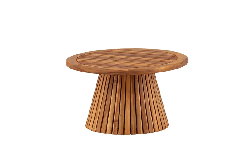 Lumpur Runt Soffbord och Sidobord Ribbor Utomhus 70 cm - Brun - Products - Utemöbler & utemiljö - Utebord & trädgårdsbord - Loungebord & soffbord utomhus