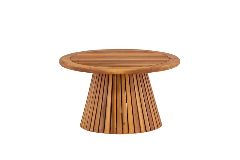 Lumpur Runt Soffbord och Sidobord Ribbor Utomhus 70 cm, Brun