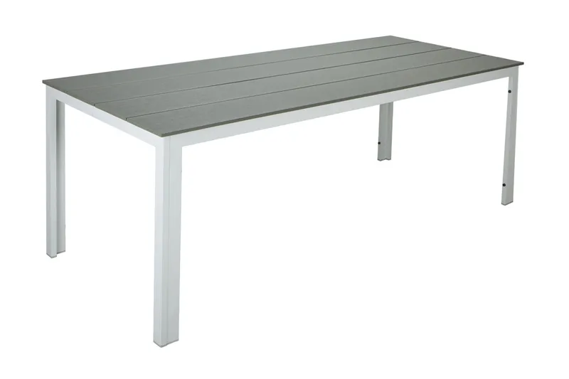 Tunis Stort Rektangulärt Matbord utomhus 205x90 cm i metall och plast - Vit/Grå - Products - Utemöbler & utemiljö - Utebord & trädgårdsbord - Matbord utomhus