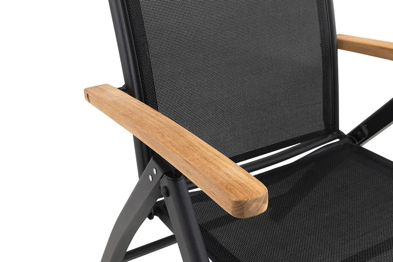 Las Vegas Matgrupp Utomhus Las Vegas 220-280 + 8 Positionsstol Lyx - Svart/Teak - Products - Utemöbler & utemiljö - Utegrupp - Matgrupp utomhus