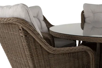 Marcus Matgrupp 140 Rund + 6 Fåtöljer m Dyna - Natur - Products - Utemöbler & utemiljö - Utegrupp - Matgrupp utomhus