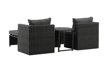 Quad Balkonggrupp 2-sits - Svart - Products - Utemöbler & utemiljö - Utegrupp - Cafegrupp & cafeset