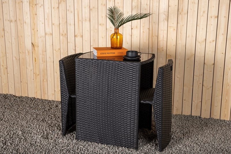 Savanna Caféset 50 cm + 2 Matstolar Utomhus - Svart - Products - Utemöbler & utemiljö - Utegrupp - Cafegrupp & cafeset