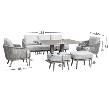 Trädgårdsmöbelset Bränor 6 delar - beige - Products - Utemöbler & utemiljö - Utegrupp - Cafegrupp & cafeset