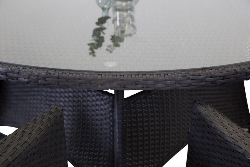 Volta Matgrupp Utomhus 150 cm Rund med 6 Malin Utestolar - Svart - Products - Utemöbler & utemiljö - Utegrupp - Matgrupp utomhus