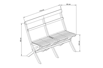 Landet liten soffa utomhus 110x60x89 cm - Träsoffa akacia - Grön - Products - Utemöbler & utemiljö - Utesoffa - Trädgårdssoffa