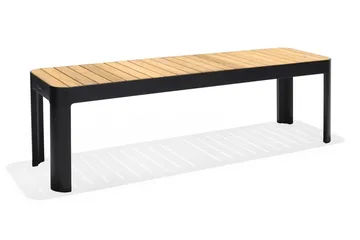 Portals Utebänk 143 cm - Svart/Trä - Products - Utemöbler & utemiljö - Utesoffa - Trädgårdsbänk & utebänk