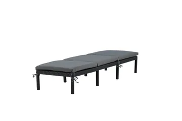 Bilbao Solsäng med Dyna - Svart/Grå - Products - Utemöbler & utemiljö - Utestol & trädgårdsstol - Solsäng & solvagn