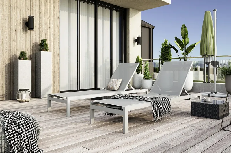 Tunis Solsäng - Vit - Products - Utemöbler & utemiljö - Utestol & trädgårdsstol - Solsäng & solvagn